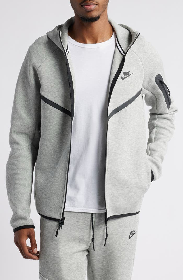 NWT Nike Tech Windrunner Zip up Gray Hoodie Mns Sz L