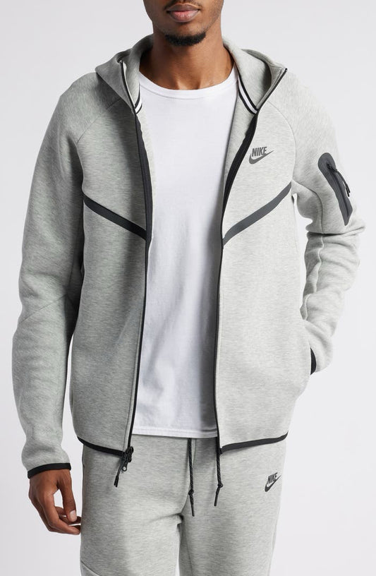 NWT Nike Tech Windrunner Zip up Gray Hoodie Mns Sz L