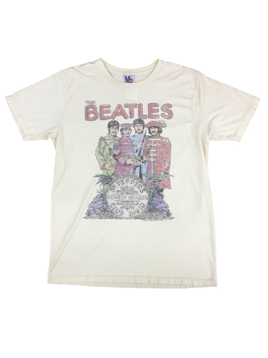 JUNK FOOD THE BEATLES Graphic T-Shirt Mens Size S Yellow 50% Cotton Casual Y2K