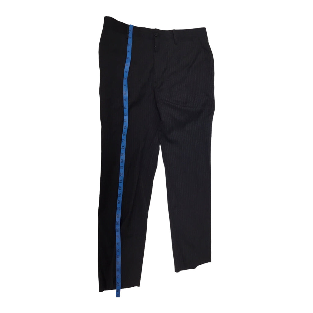DOLCE & GABBANA Pinstripe Wool Blend Mens Dress Pants Sz XL Black Pants