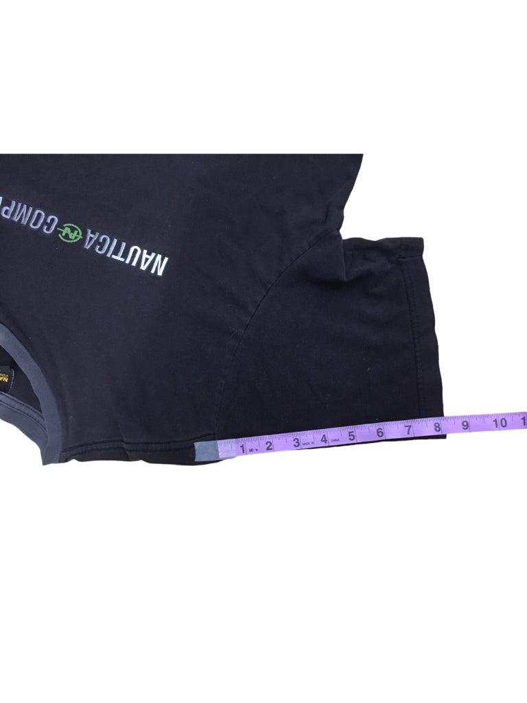 NAUTICA Boxy Embroided Fit T-Shirt Men Size Large Black 100% Cotton Y2K Vintage