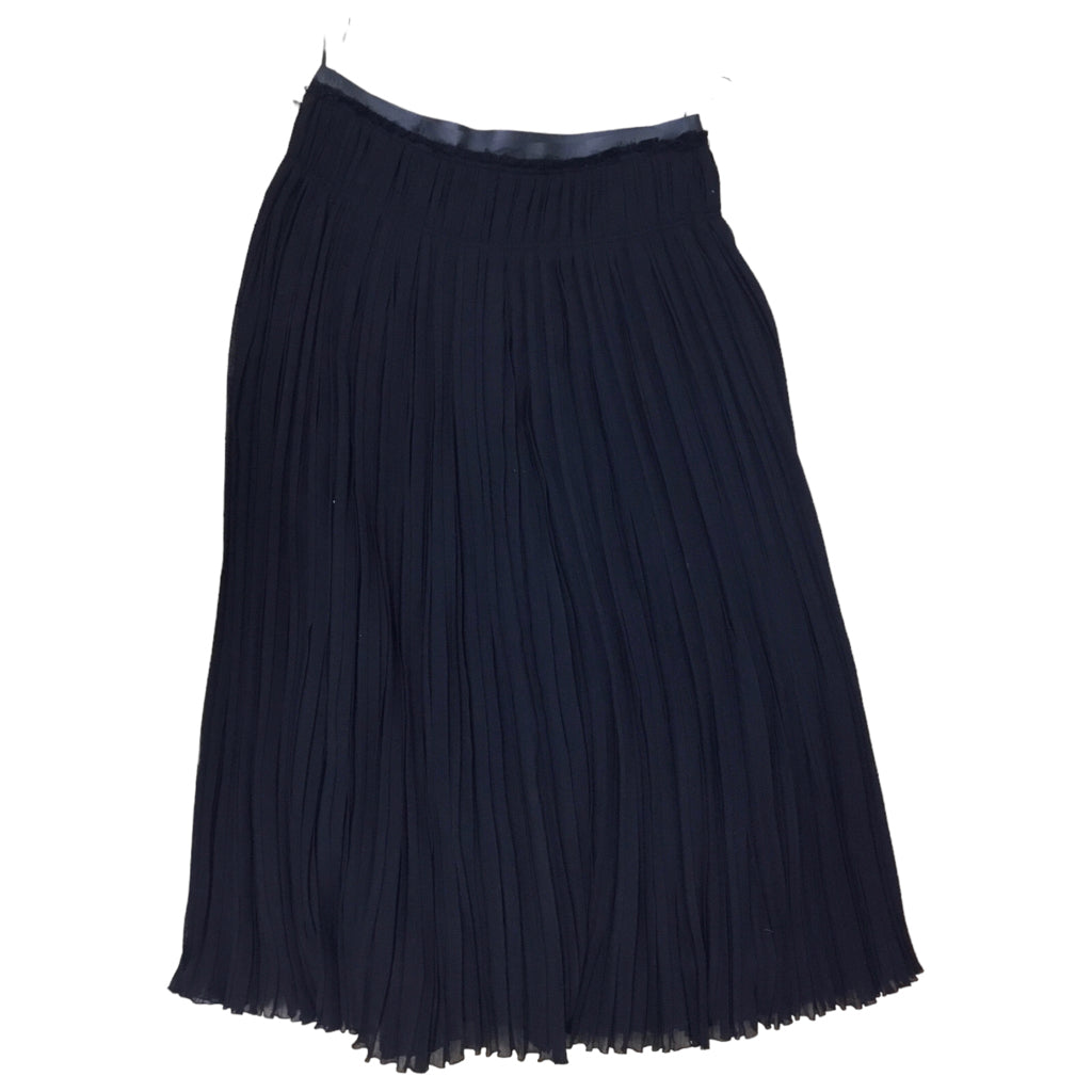 CHLOE Long Pleated Skirt Womens Size 38 Black 100% Virgin Wool Party Formal