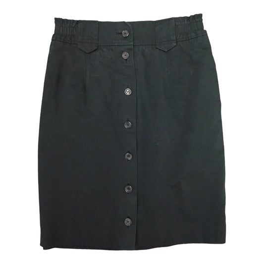YVES SAINT LAURENT Straight Skirt Size S Black 100% Cotton Vintage Formal