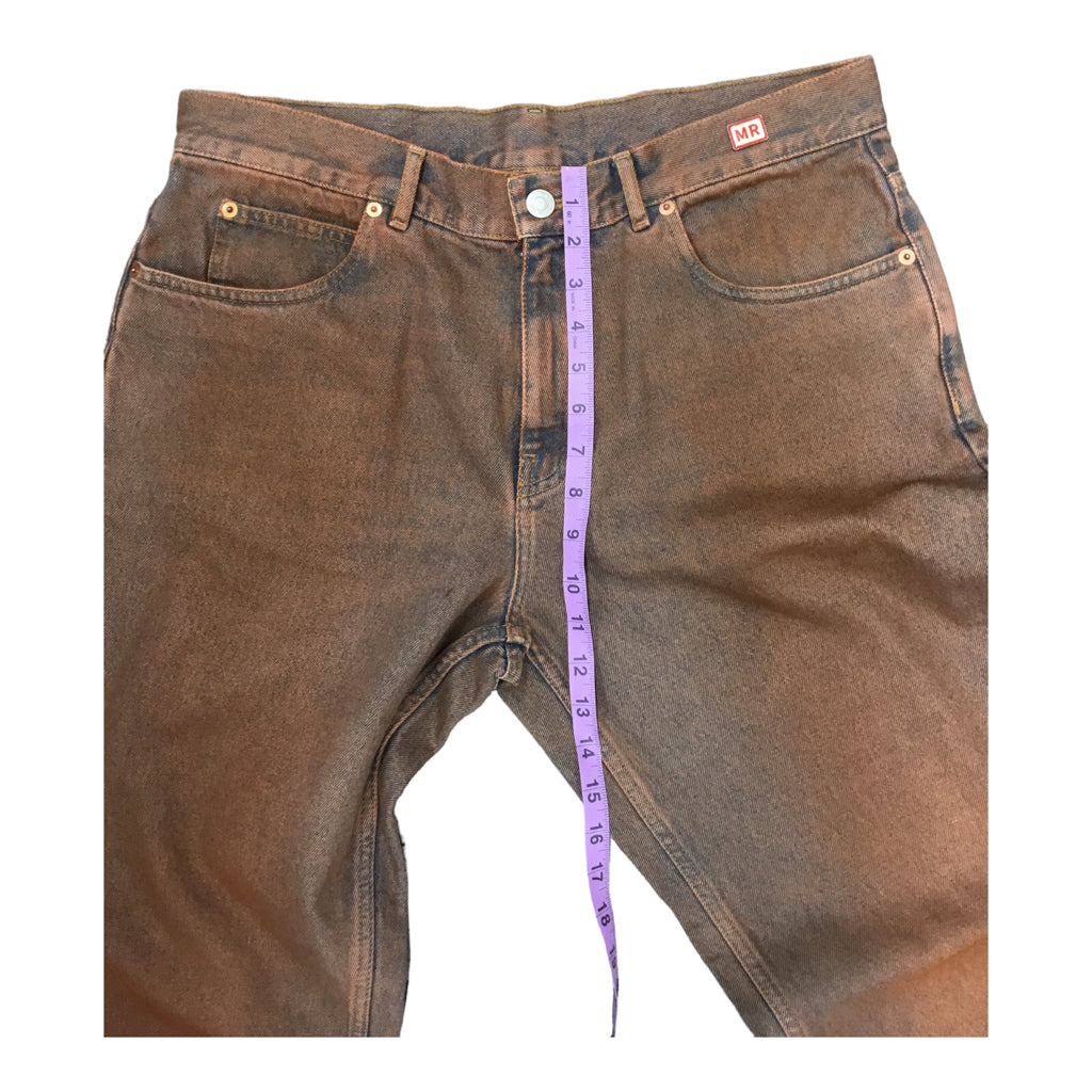 Martine Rose Blue/Brown Acid Wash Men Denim Jeans Size L Wide Straight y2k 90s