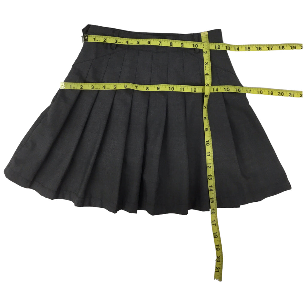 THOM BROWNE Gray Pleated Mini School Girl Skirt S 2 4