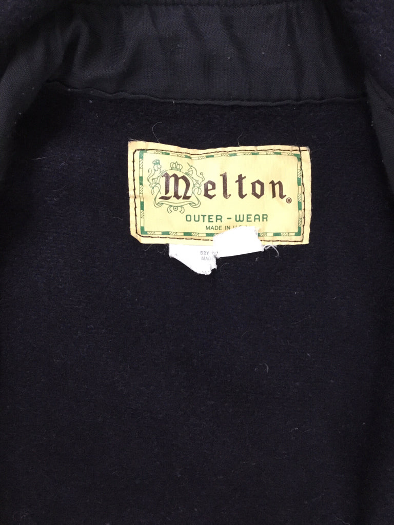 MELTON Shirt Jacket Mens Size M Navy Wool Formal