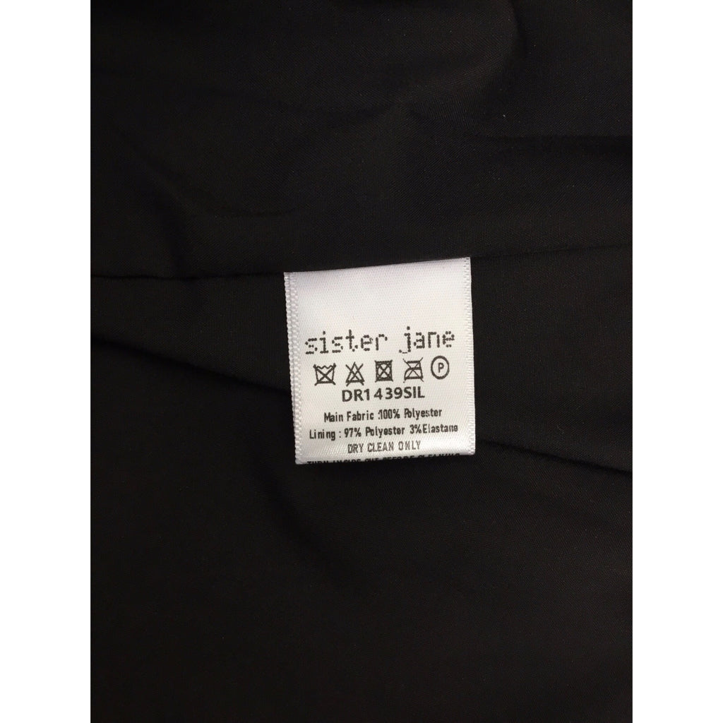 SISTER JANE Glint Checkered Smock Dress Shirt Sz Xs Black Silver NWT Designer