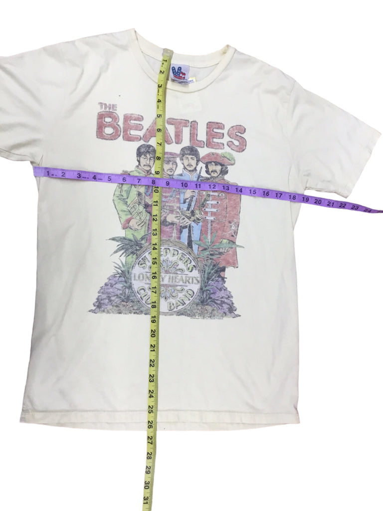 JUNK FOOD THE BEATLES Graphic T-Shirt Mens Size S Yellow 50% Cotton Casual Y2K