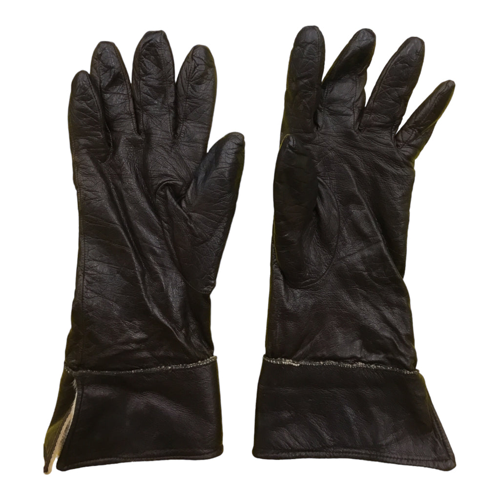 FENDI Gloves Womens Size 8 Brown 50% Cashmere Winter