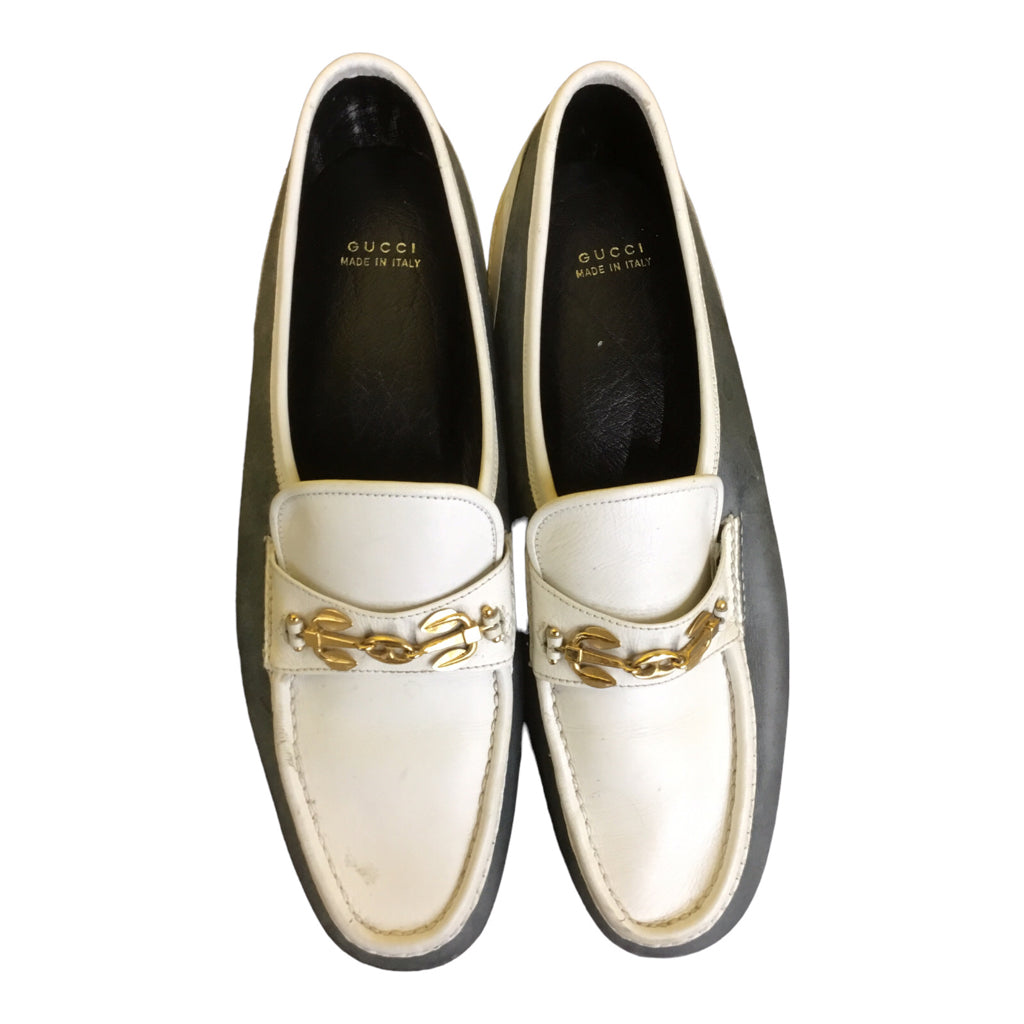 VINTAGE GUCCI size 6.5 White Loafers