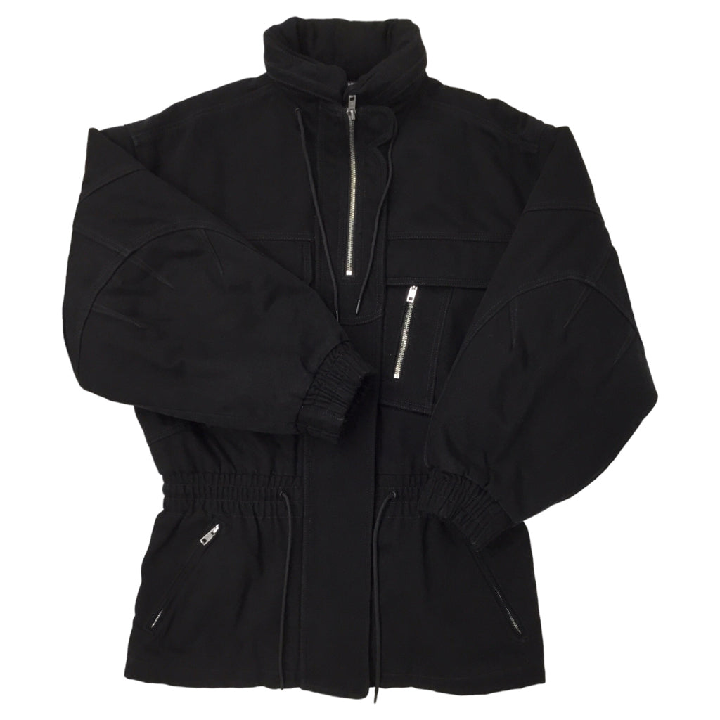 ALEXANDER WANG Heavy Duty S Black Coat Detachable Hood mens oversized ...